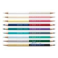 CARAN D'ACHE Bicolor Alpine Frost ūdenī šķīstošu krāsaino zīmuļu komplekts, 9 zīmuļi (18 krāsas) + otiņa, metāla kārba C