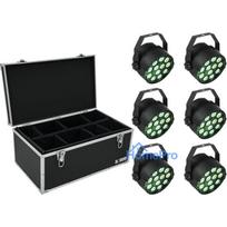 LED PAR gaismu komplekts EUROLITE 6x TCL Spot ar transporta koferi, modelis TDV-1
