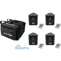 LED apgaismojuma komplekts EUROLITE AKKU TL-3 QuickDMX 4x ar mīksto somu