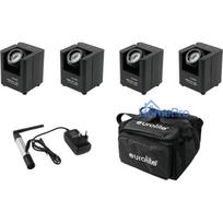 LED Par Gaismas Komplekts EUROLITE AKKU UP-1 4x ar Mīksto Somu un QuickDMX