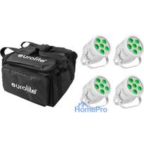 LED Par Gaisma EUROLITE Silent Par 6 QCL Floor 4x ar Soft-Bag - grīdas QCL LED par, 4 komplektā