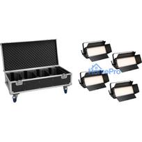 EUROLITE komplekts 4x LED PLL-576 CW / WW panelis + koferis ar riteņiem DMX 576 LEDs 3000-6000K