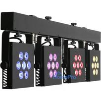 EUROLITE LED KLS-3002 MK2 kompaktais gaismas komplekts AIR ar 4x RGBWA / UV prožektoriem, DMX bezvadu