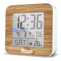 MEBUS 27247 Balts / Koka Izskats Digitālais Radio Modinātājpulkstenis ar DAB+, FM, Diviem Modinātājiem, USB Lādēšanu