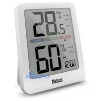 Mebus 40928 Thermo-Hygrometer White Indoor Outdoor Temperature Humidity Monitor with LCD Display