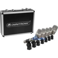Bungu mikrofonu komplekts Omnitronic MIC 77-7LMH MK2 — 7 gabalu komplekts vairāku mikrofonu bungu ierakstam