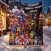 Five Nights at Freddy's Pattern Blanket for Home Decoration, Bed, Sofa, Car Travel, Camping, Suitable for All Seasons, Birthday Christmas Gift 130cmx150cm