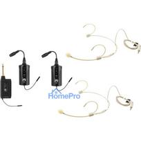 OMNITRONIC Set FAS TWO divkanālu UHF bezvadu mikrofonu sistēma ar 2 ķermeņa raidītājiem un galvas mikrofoniem (660-690 M