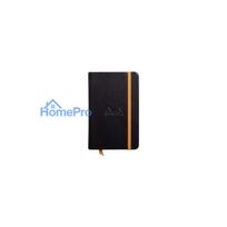RHODIA RHODIARAMA piezīmju grāmatiņa 90 x 140 mm, rūtiņas, melns mākslīgās ādas cietais vāks, 96 lapas 118642C