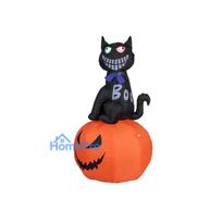 EUROPALMS Halloween piepūšamā figūra kaķis ar ķirbi, 183cm 83316152