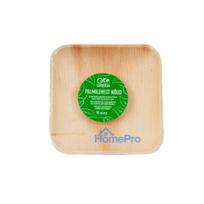 GoGreen Areca Palmu Lapu Šķīvji 15x15 cm Kvadrātveida 10 gab. Komplekts Dabīgi Vienreizlietojami