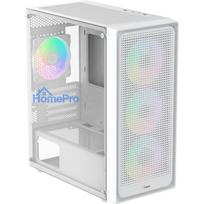 Ocypus Gamma C50 ARGB balts Mid-Tower datora korpuss, rūdīts stikls, 3x ARGB ventilatori