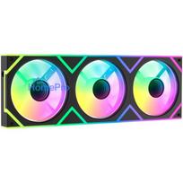 OCYPUS Gamma F36 ARGB Reverse Blade 120mm PWM ventilatori, 3 gab., melni