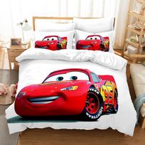 3D skaitmeninis rinkinys, spausdintas pledų rinkinys trijų dalių, animacinis automobilis UK 135*200cm