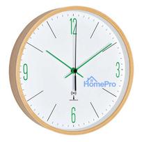TFA Dostmann Analogue Design Radio Controlled Wall Clock with Maple Frame, Green (60.3524.04)