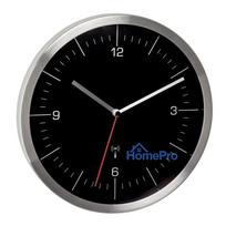 TFA Dostmann radio kontrolēts sienas pulkstenis 245 mm nerūsējošais tērauds ar plūstošo kustību 60.3544.01