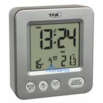 TFA Dostmann COSY radio vadības modinātājs, sudraba krāsā, 60.2567.54