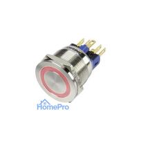 TRU COMPONENTS 1303040 GQ22S-11E / R / 12V pretvandālisma spiedpoga, momentāna, 1 NO, 250 V AC, 3 A, sarkans gredzena ap