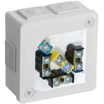 VIPLAST VP-22 Virsmas montāžas sadales kārba ar spailēm, 6 kabeļu ieejas, balta, IP55, 86x86x40 mm