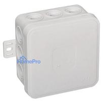 VIPLAST V5 Klik Virsmas Montāžas Tukšā Sadales Kārba, 12 Kabeļu Ievedumiem, IP54, Balta, 75x75x41 mm, 035-01