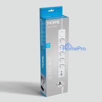 Ilgintuvas - Morre M407 1,5 m 5 lizdų ilgintuvas su 2 USB-C ir USB-A, baltas