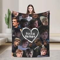 Bado žaidynės Peeta Mellark Madingas pledas Dangalas Koralinis vilnos pliušas Josh Hutcherson Lengvas užklotas Madingas pledas Patalynės užvalkalas Antklodė Kvėpuojantis 75x90cm black