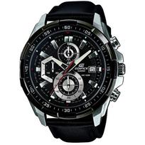 CASIO Edifice Men's 100m Waterproof Chronograph Genuine Leather Band Watch EFR-539L-1A juoda