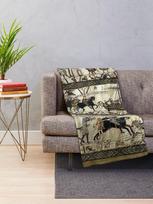 Bayeux gobeleno pledas Elegantiškas istorinis dizainas jaukiam svetainės ar miegamojo dekoravimui Minkštas languotas vilnos audinys Size: 180*230cm, Weight: 230 GSM
