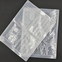 2 vnt./pak. „Pasidaryk pats“ kalėdiniai imbierinių meduolių namai silikono formos šokoladinio fondanto pyrago formos „pasidaryk pats“ sausainiai Transparent white white
