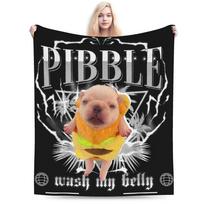 Aš esu Pibble Plovite mano pilvo pledus Koralinis Fleece Pliušinis Mėmė Juokingas Šuo Brainrot Šiltas Mėtomas Pledas Automobiliui Sofai Lovai Antklodė 50x60in