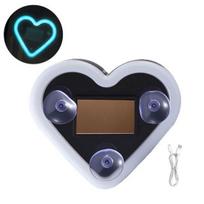Solar Heart LED Car Light Wireless Decorative Lamp for Triangle & Rear Window Suction Cup Mount Romantic Atmosphere Night Light Auto Accessory šviesiai mėlyna spalva