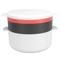 Multifunctional Round Rice Steaming Box Microwave Oven Special Lunch Box for Home Kitchen gray