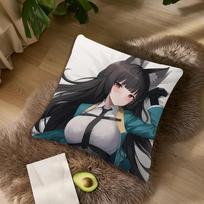 Hoshimi Miyabi Zenless Zone Zero Cute For Bedroom Car Coffee Shop Room Soft And Living Room Sofa Decorative Pillow Cover Case Peach skin 18*18(CM)-1Pcs white