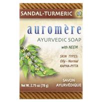 Auromere, Ajurvedinis muilas su nimbamedžiu, sandalmedžiu ir ciberžole, 2,75 uncijos (78 g) beige