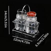 Salt Shakers Clear Salt And Pepper Shaker Set Seasoning Jars With Stand For Kitchen Organization Shelf Apartment Camping gryna