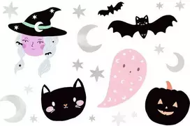 Party Deco Tattoo rinkinukas helovinui "Hocus Pocus" 20 vnt