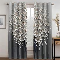 2 skydų Europos paprasto stiliaus užuolaidos Šviežios elegantiškos šiltos gėlės Užuolaidos Svetainės Miegamojo Virtuvės Dekoras 50W130H(CM)X2PCS&Grommet Top