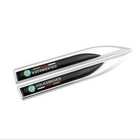 1 Pair 3D Metal nn36  Epoxy Badge Car Sticker Accessories Fender Emblem Sticker For Volkswagen VW Polo Golf 6 Passat B6 T5 TSI black
