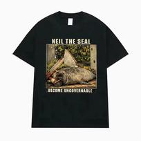 Neil The Seal Become Ungovernable Funny Meme Graphic T shirts Men Women Fashion Humor Kawaii T shirt Summer Tops O-Neck T shirts 140 brown