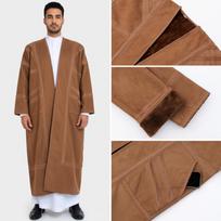 Vyriškas Kardiganas Išorinis Chalatas Suede Retro Siuvinėtas Ilgas Viršutinis Drabužis Kasdienis Viršutinis Drabužis 1 brown
