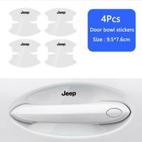 Automobilio durų rankenėlių apsauginė plėvelė Skaidrus anti-scratch lipdukas Jeep Wrangler Grand Cherokee Wk2 Avenger Compass Gladiator white
