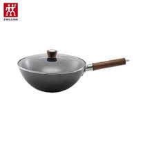 ZWILLING Dragon 30cm Cast Iron Chinese Wok with Lid gray
