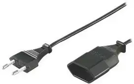 Deltaco Wentronic Goobay Euro ilgintuvas, 3 m, juodas – euro kištukas (C tipas, CEE 7/16) > euro lizdas (C tipas, CEE 7/16) (50508)