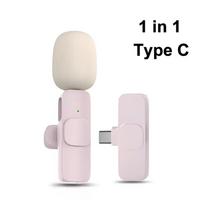 Wireless Lavalier Microphone Portable Audio Video Recording Mini Microphone for iPhone Android PC Camera Live Gaming Phone 1 in 1