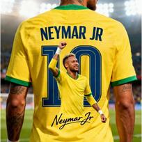 Aukštos kokybės vasariniai Neymar 3D spausdinti vaikų sportiniai drabužiai Futbolo marškinėliai. Laisvi ir patogūs, tinkami kasdieniam dėvėjimui 4XL blue