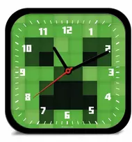 Kids Licensing VAIKAMS Minecraft Sieninis laikrodis ant sienos vaikams Creeper / Min3058 (SB12375)