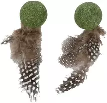 Flamingo Katti Catnip kamuoliukas su plunksnomis žalias 2 vnt.