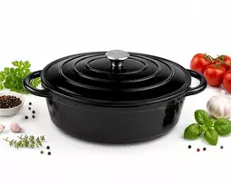 KRISBERG Emaliuota ketaus kepimo forma 33 cm 6,4 l juoda (7760)