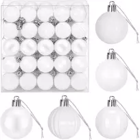 Kalėdų kamuoliukų rinkinys 100 vnt. Balta 4 cm Polystirenas