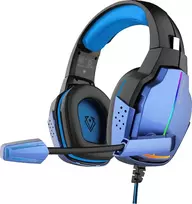 Ausinės Vertux Vertux Ausinės Pridengiančios ausis 3.5mm Havana Mėlynos 50mm LED USB RGB Pultelis